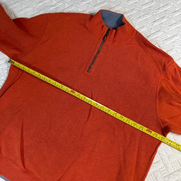 Tommy Bahama 1/4 Quarter Zip Long Sleeve Pullover Reversible Orange Sweater XL - Picture 6 of 11